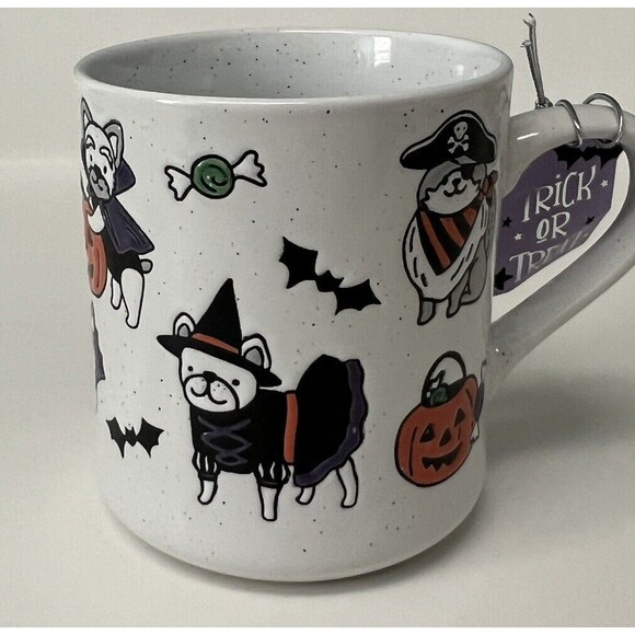 Halloween Dogs Wearing Costumes Stoneware Mug Clementine New - Picture 1 of 7